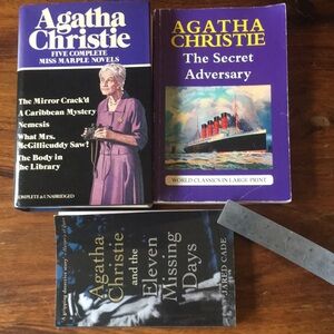 3 Agatha Christie Mixed Lot Books Miss Marple, Secret Adversary, 11 Missing Days